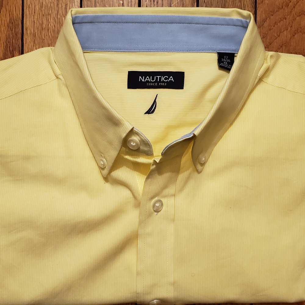Nautica button up long sleeve dress shirt